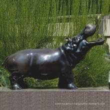 bronze foundry metal craft bronze hippo yawn tatue sculpture